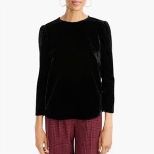 J.Crew Puff Sleeve Velvet Top Size 00